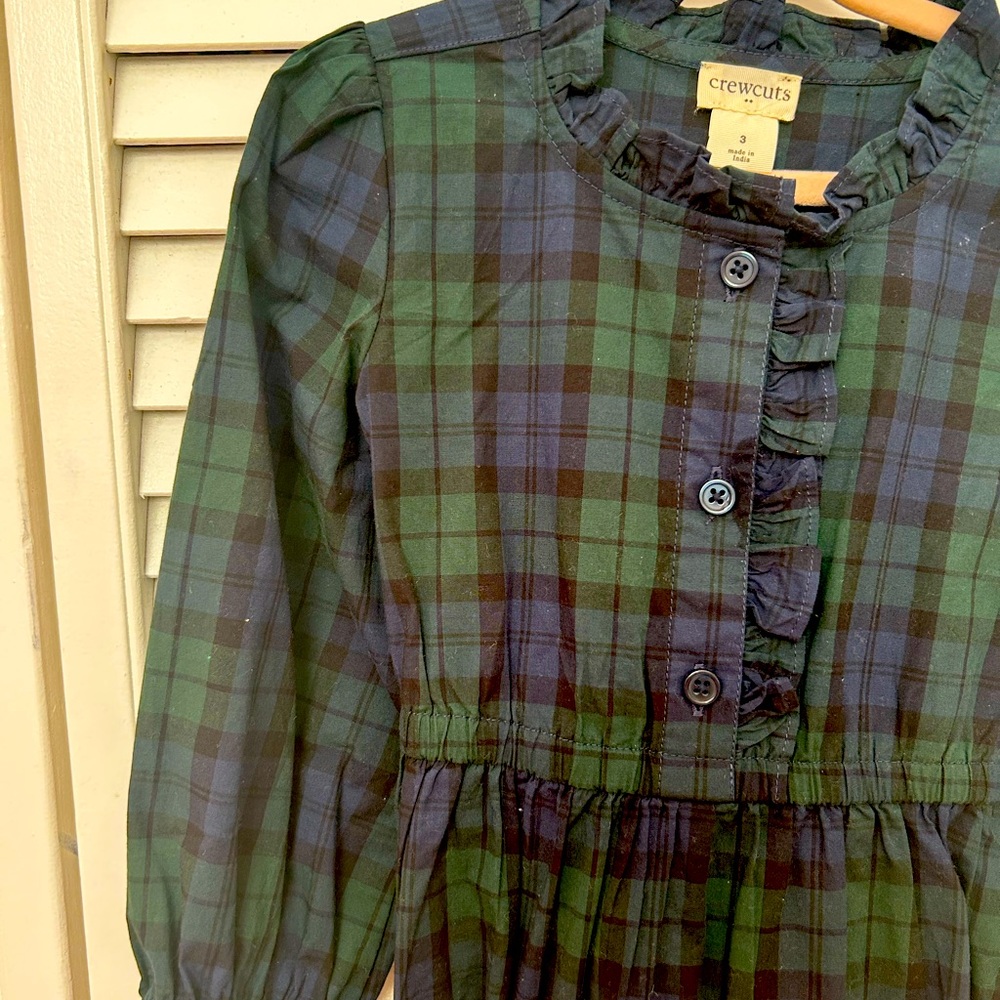 J. Crew blue and green dress.